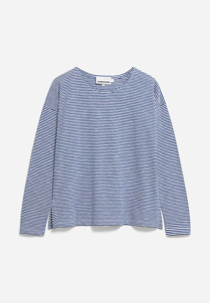 Xianaa Striped Longsleeve - Oatmilk/Lapis Blue