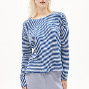 Xianaa Striped Longsleeve - Oatmilk/Lapis Blue