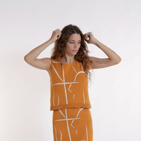 Suite13 Knitted Millor Top -  Ochre