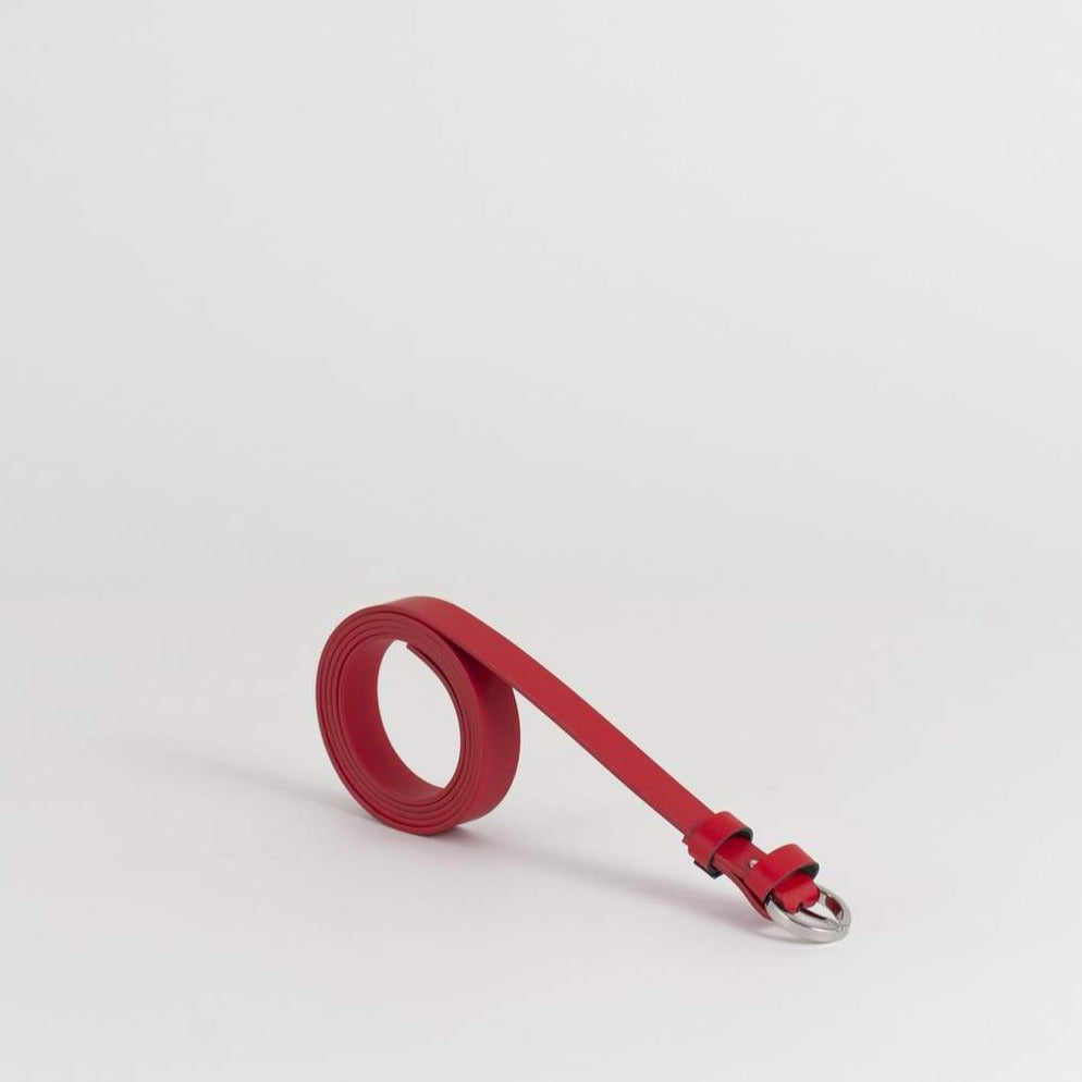 Labienhecha Recycled Leather Belt Red- 120 cm