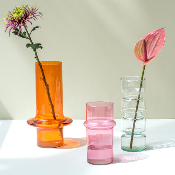 UNC Vase Recycled Glass - Pink