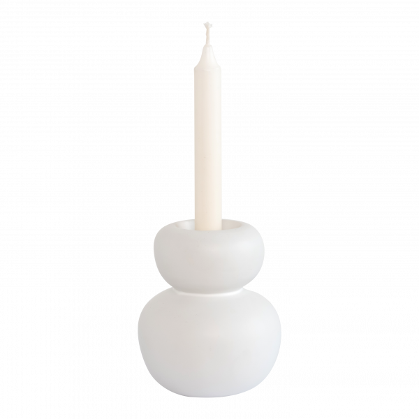 UNC Candle Holder Due Sorelle - Matte White