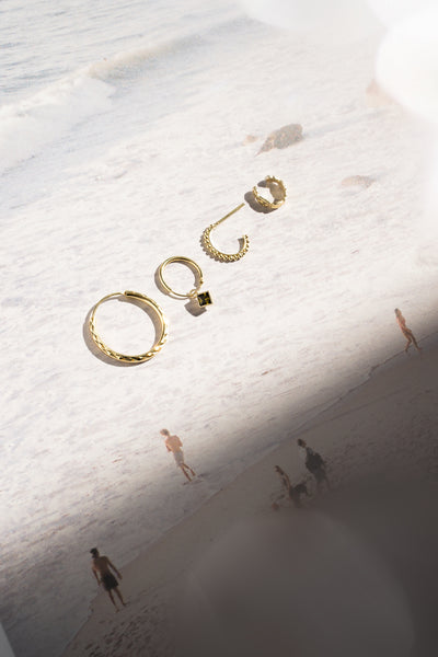 Flawed Tiny Dotted Hoops - Gold