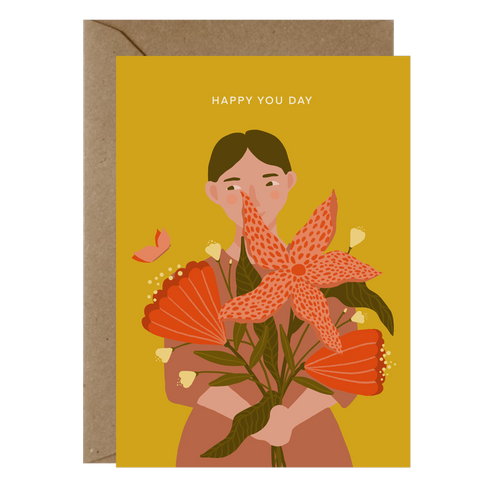 Greeting Card - Happy You Day Butterfly Garden