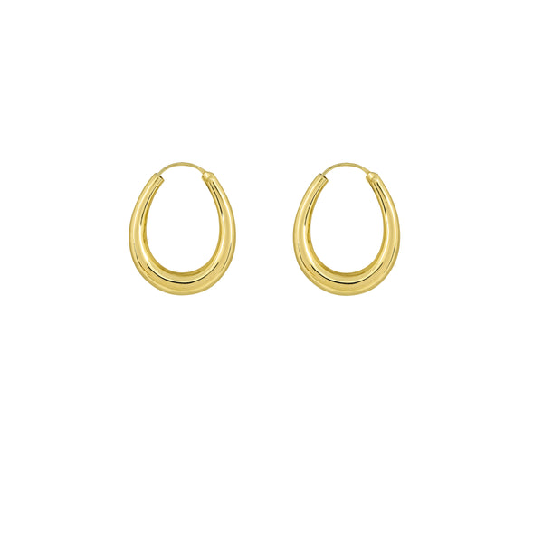 Flawed Oval Hoops - Gold