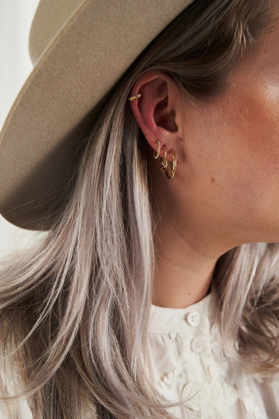 Flawed Tiny Dotted Hoops - Gold