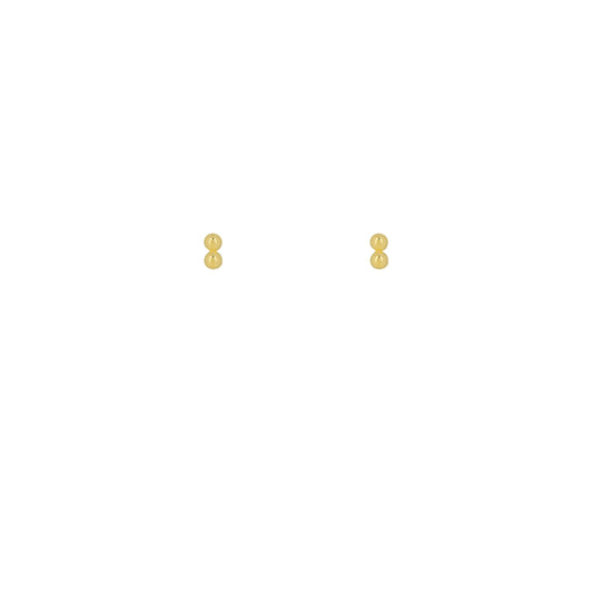 Flawed Double Dot Studs - Gold