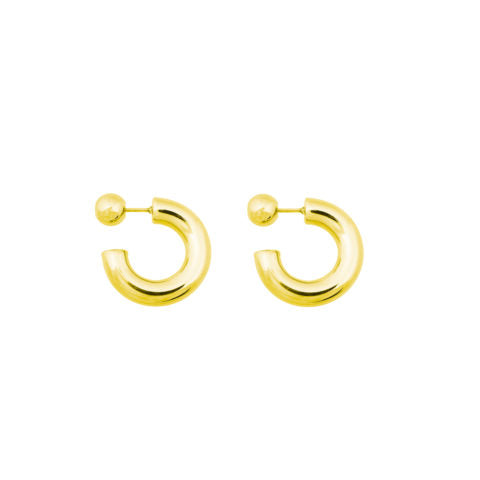 Bandhu Hoop Dot Earrings - Gold