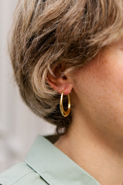 Flawed Oval Hoops - Gold