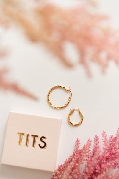T.I.T.S Twist Earrings Small Gold