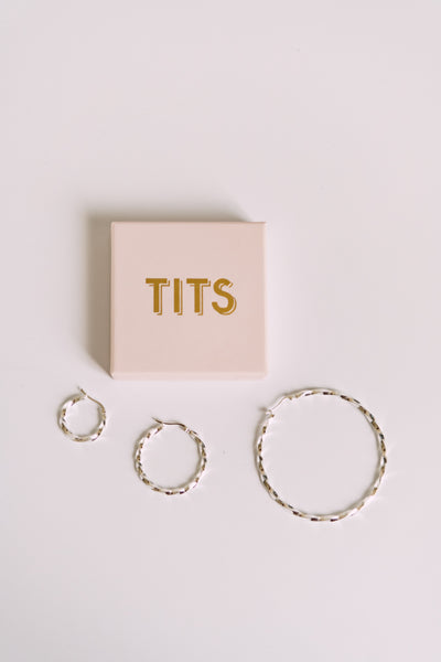 T.I.T.S Twist Earrings Large Silver
