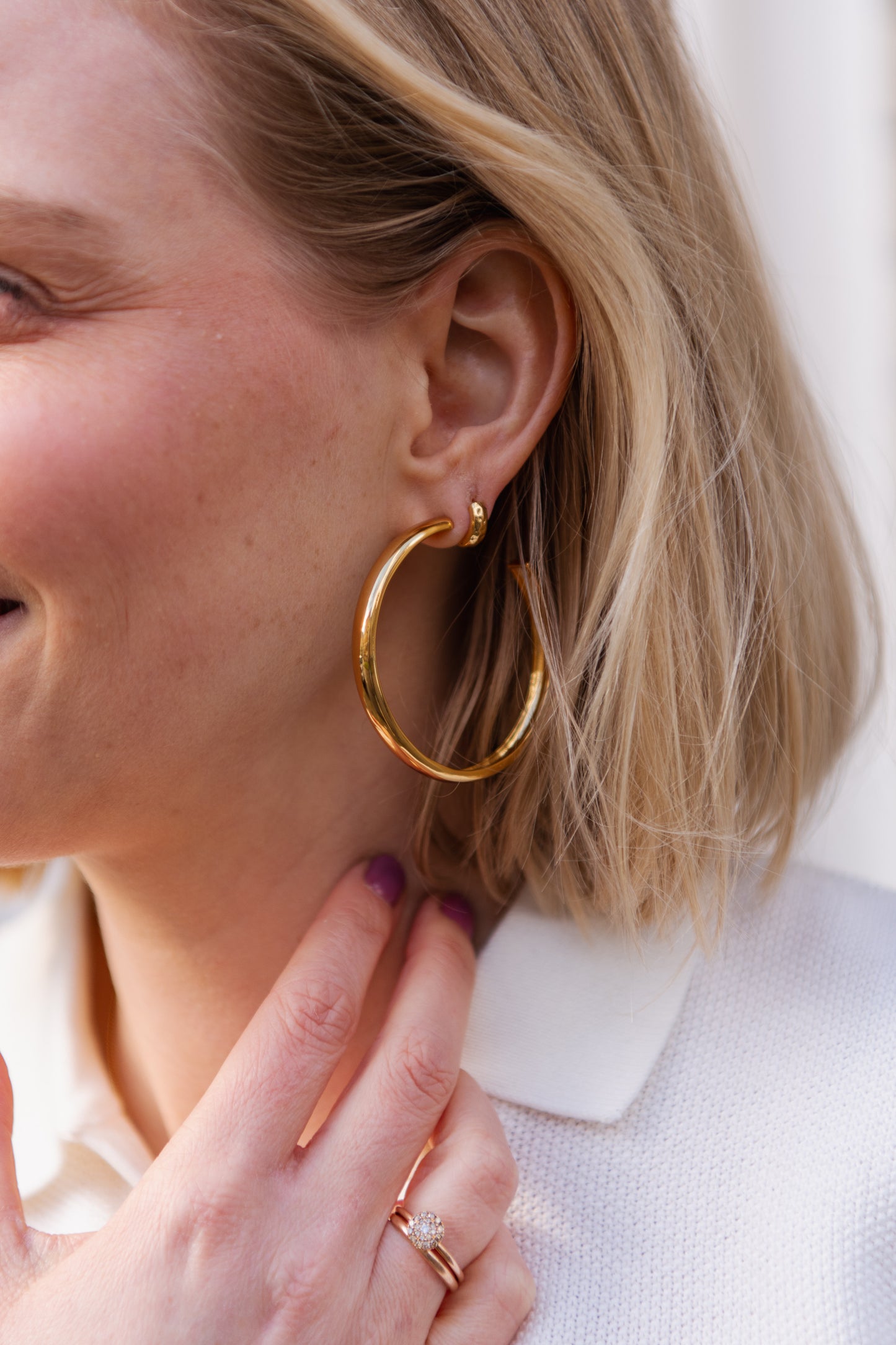 T.I.T.S. Plain Hoop Large Earring - Gold