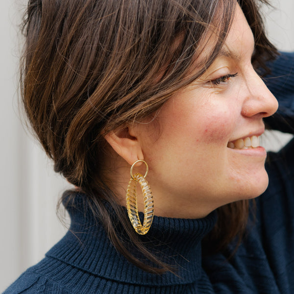 Anneau Ogive Resine Earrings - Yellow