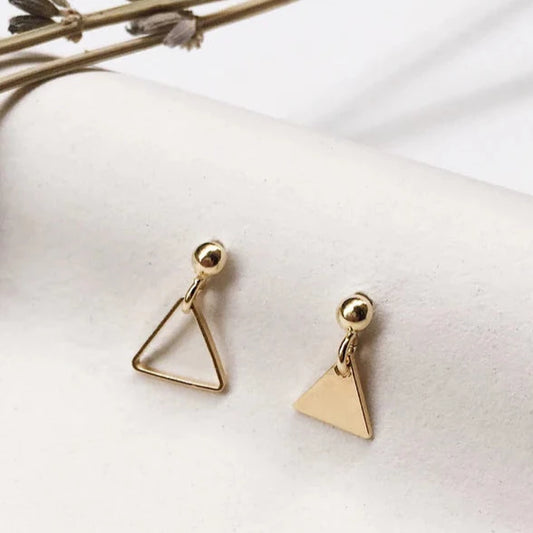 Essyello Dangle Full Empty Triangle Earrings