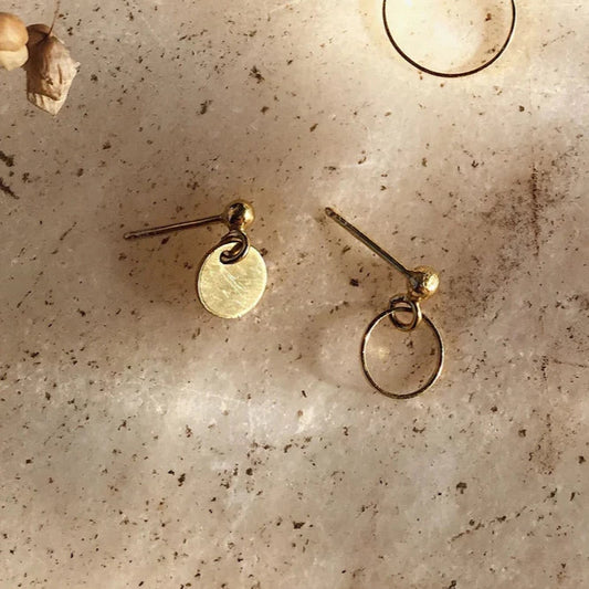 Essyello Dangle Full Empty Circle Earrings