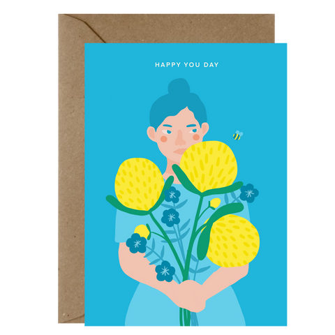 Greeting Card - Happy You Day Lemon Flowers