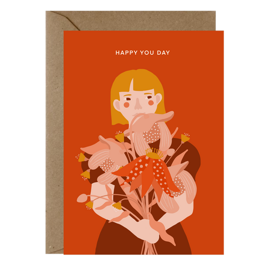 Greeting Card - Happy You Day Rusty Tones