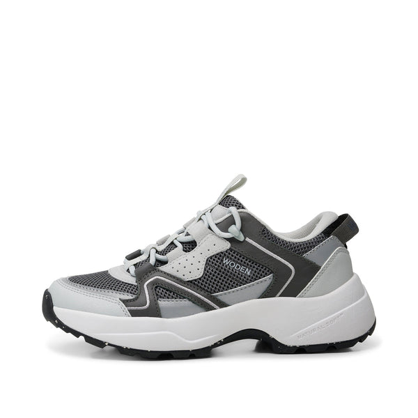 Woden Sif Reflective Sneaker - Dark Grey
