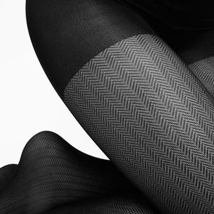 Swedish Stockings Nina Fishbone Tights 40 Denier - Black