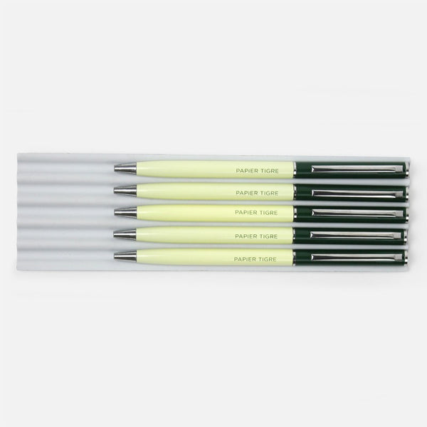 Papier Tigre Refillable Ballpoint Pen - Pine/Yellow