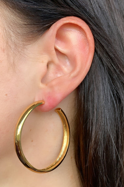 T.I.T.S. Plain Hoop Large Earring - Gold