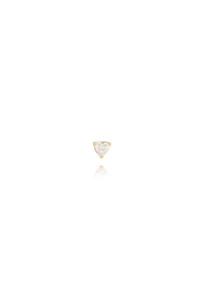 T.I.T.S Crystal Heart Stud - Gold