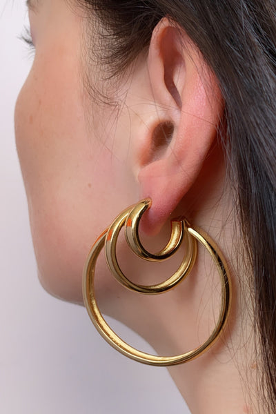 T.I.T.S. Plain Hoop Medium Earring - Gold