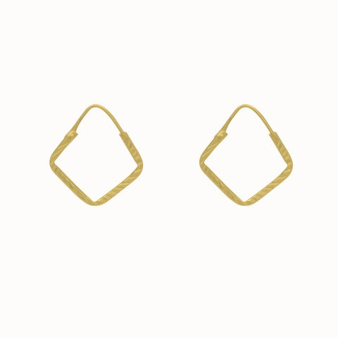 Flawed Tiny Square Hoops - Gold