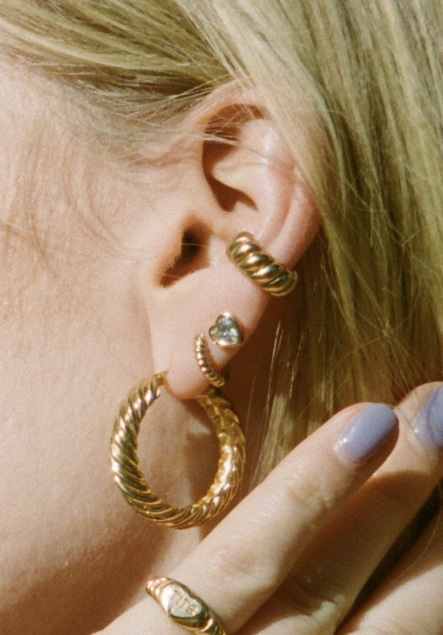 T.I.T.S Rope Twist Hoop Gold